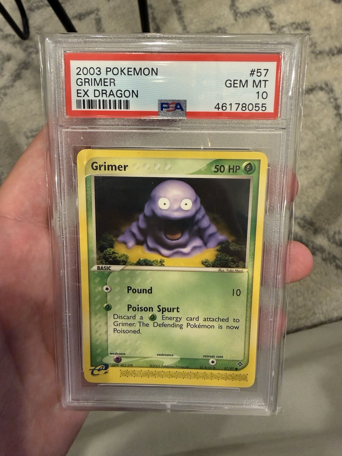 Pokémon Grimer 57/97 EX Dragon Regular Common Eng PSA 10 Yuka Morii