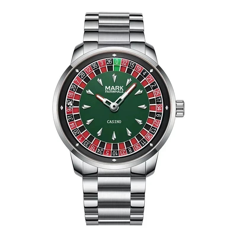 2026 Mark Fairwhale Rotating Dial Luminous Waterproof Stainless Steel Men Watch