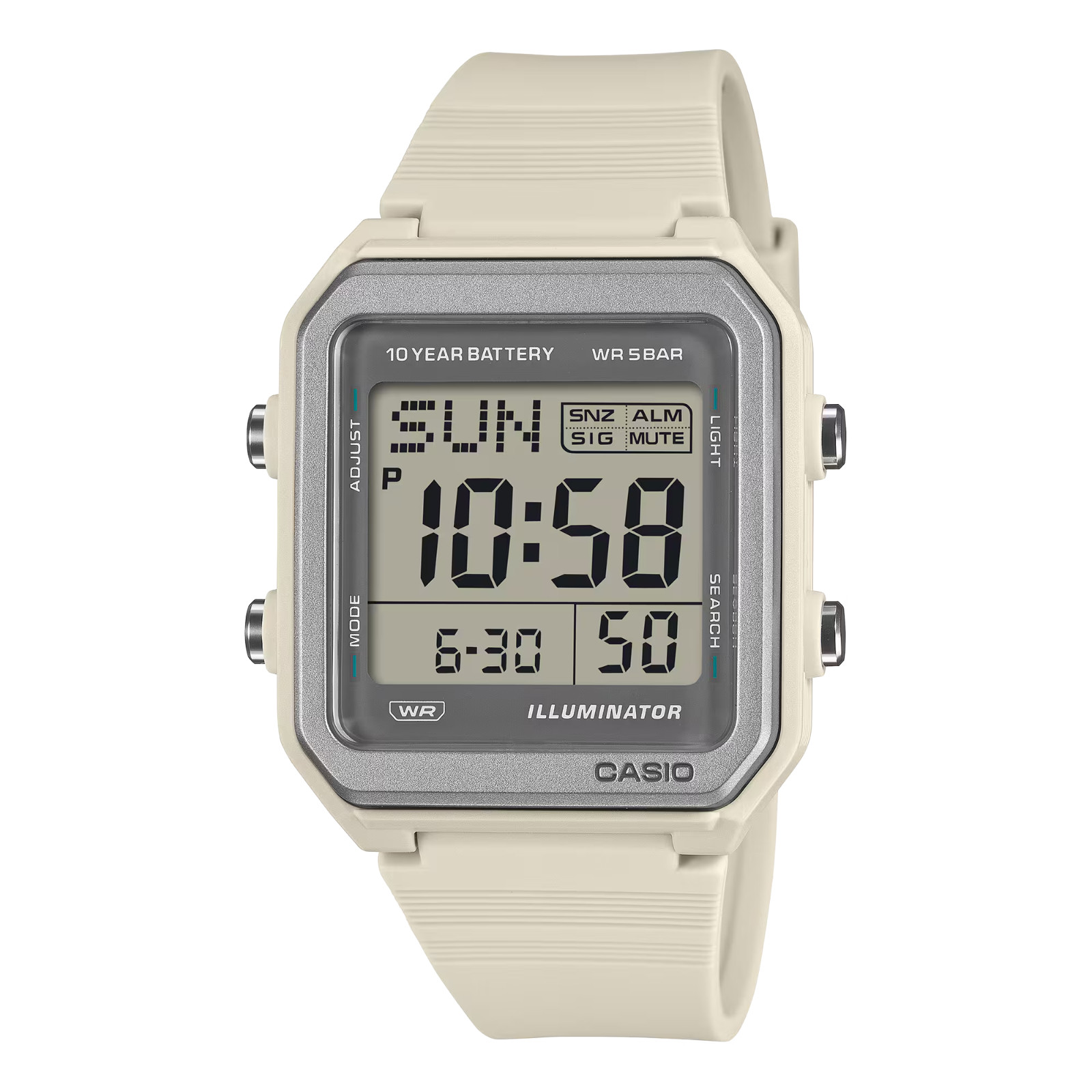 Casio W-221H-8AJF Digital Big Digit Chronograph Gray 10 Bar Brand New Men\'s Watc