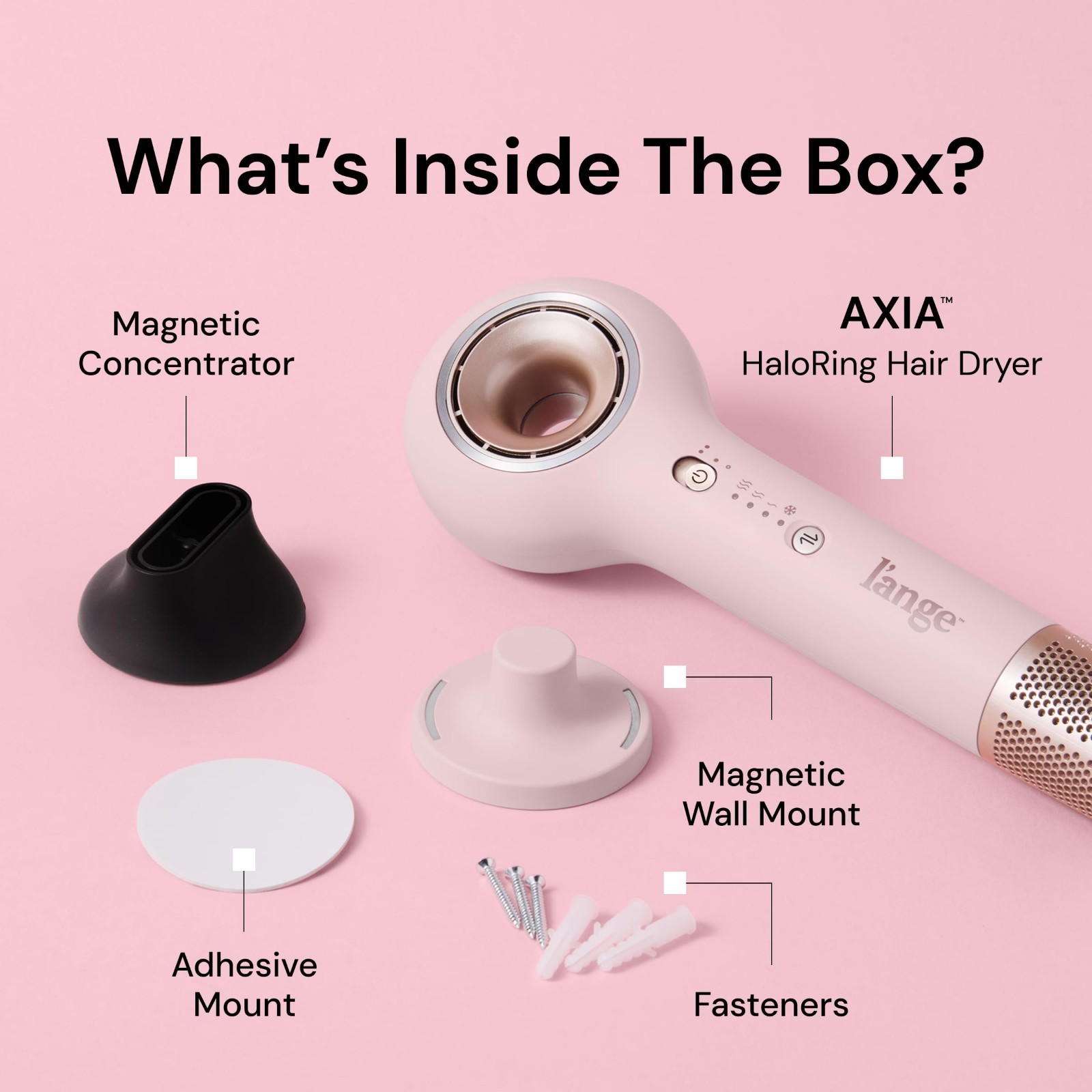 L\'ange Axia Halo Ring Hair Dryer (Blush / Pink) Brand New Open Box L\'ange Axia Halo Ring Hair Dryer (Blush / Pink) Brand New Open Box