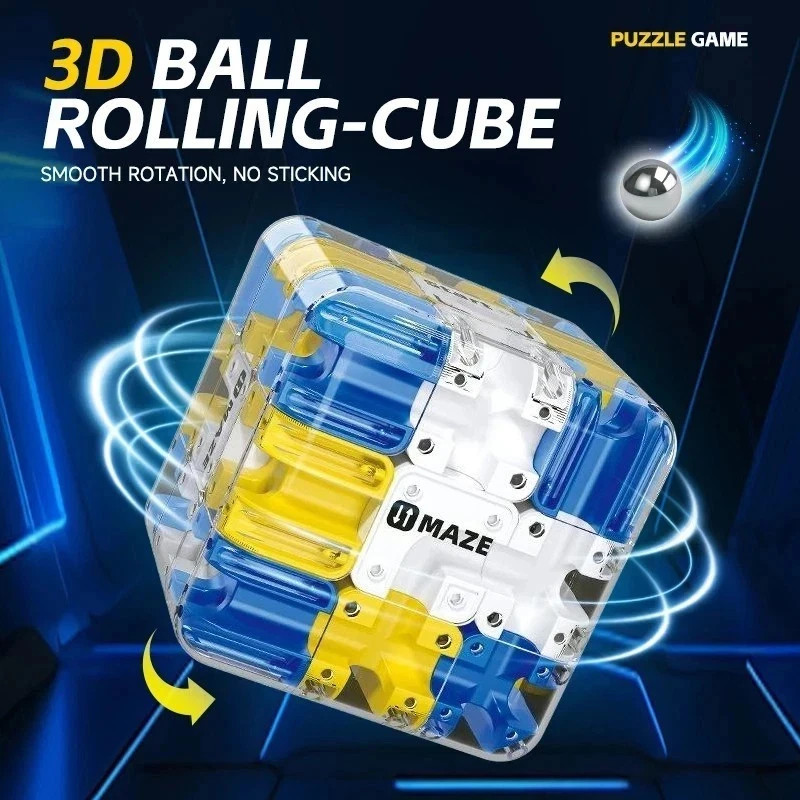 Puzzle Maze Cube,Large Labyrinth 3D Puzzle Maze Cube,Engaging Brain Teaser Toy*