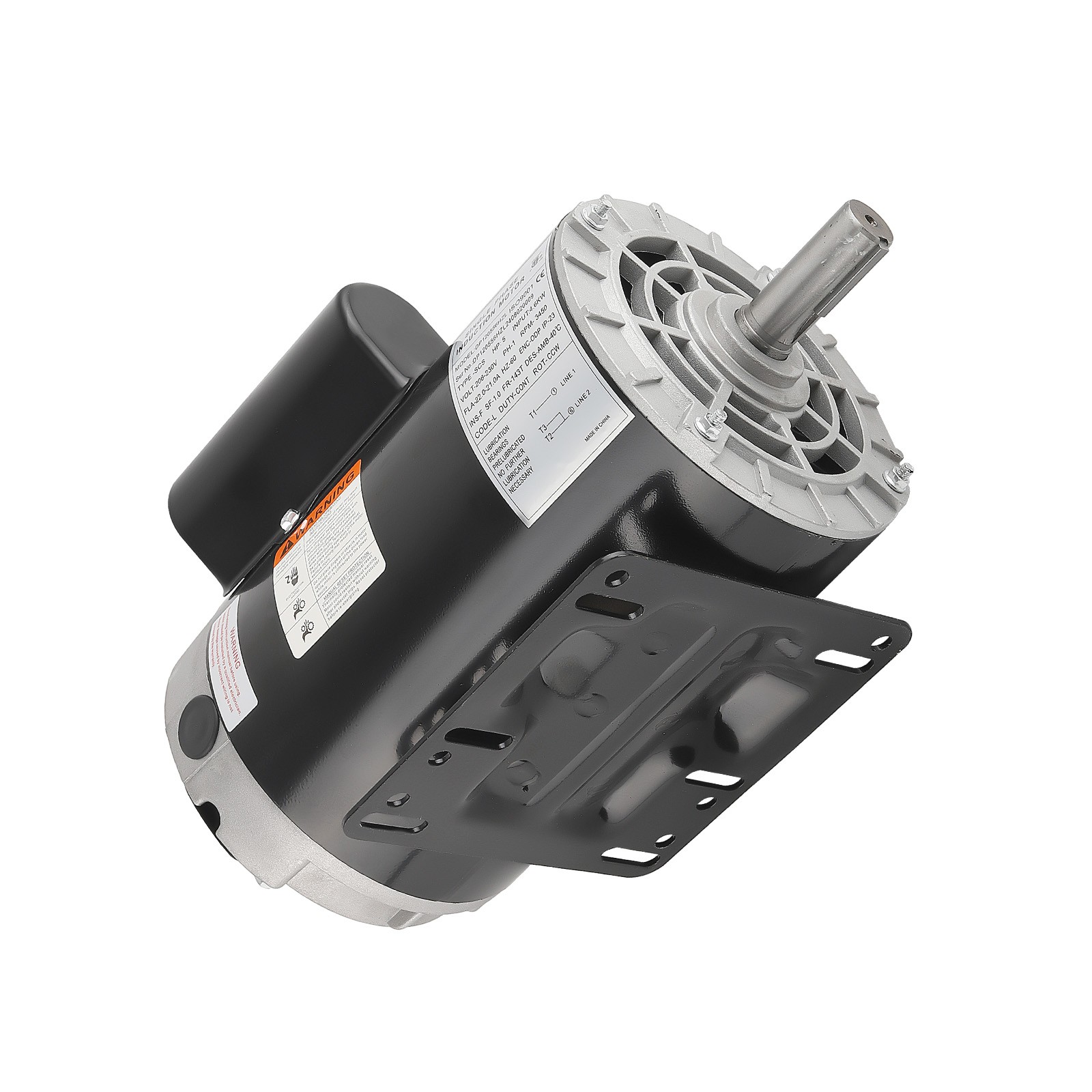 5HP SPL Air Compressor Motor 230V 3450RPM 56 Frame 7/8