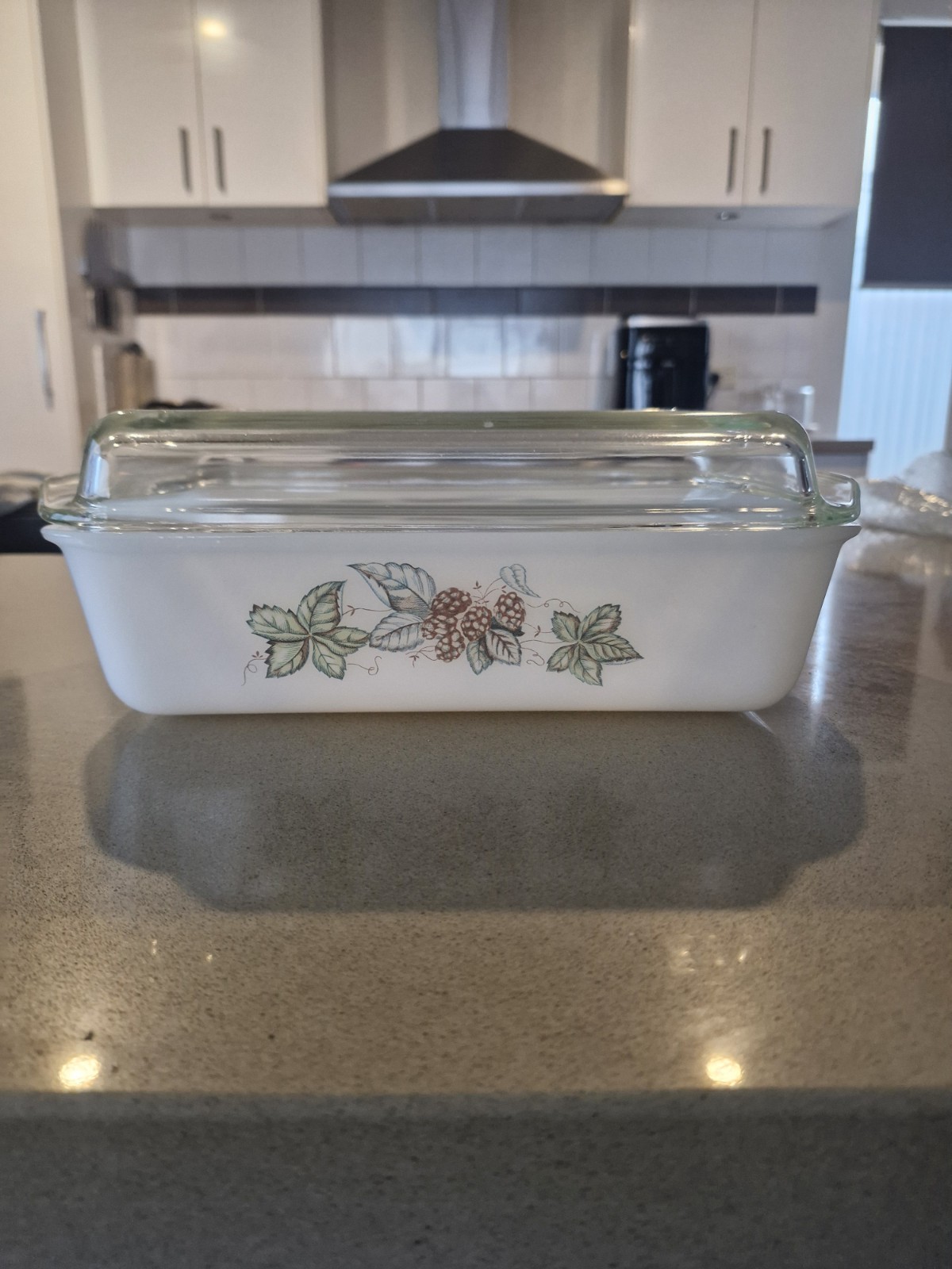 Rare Agee Crown Pyrex Sarna BlackBerry Large Rectangular Casserole Dish W Lid