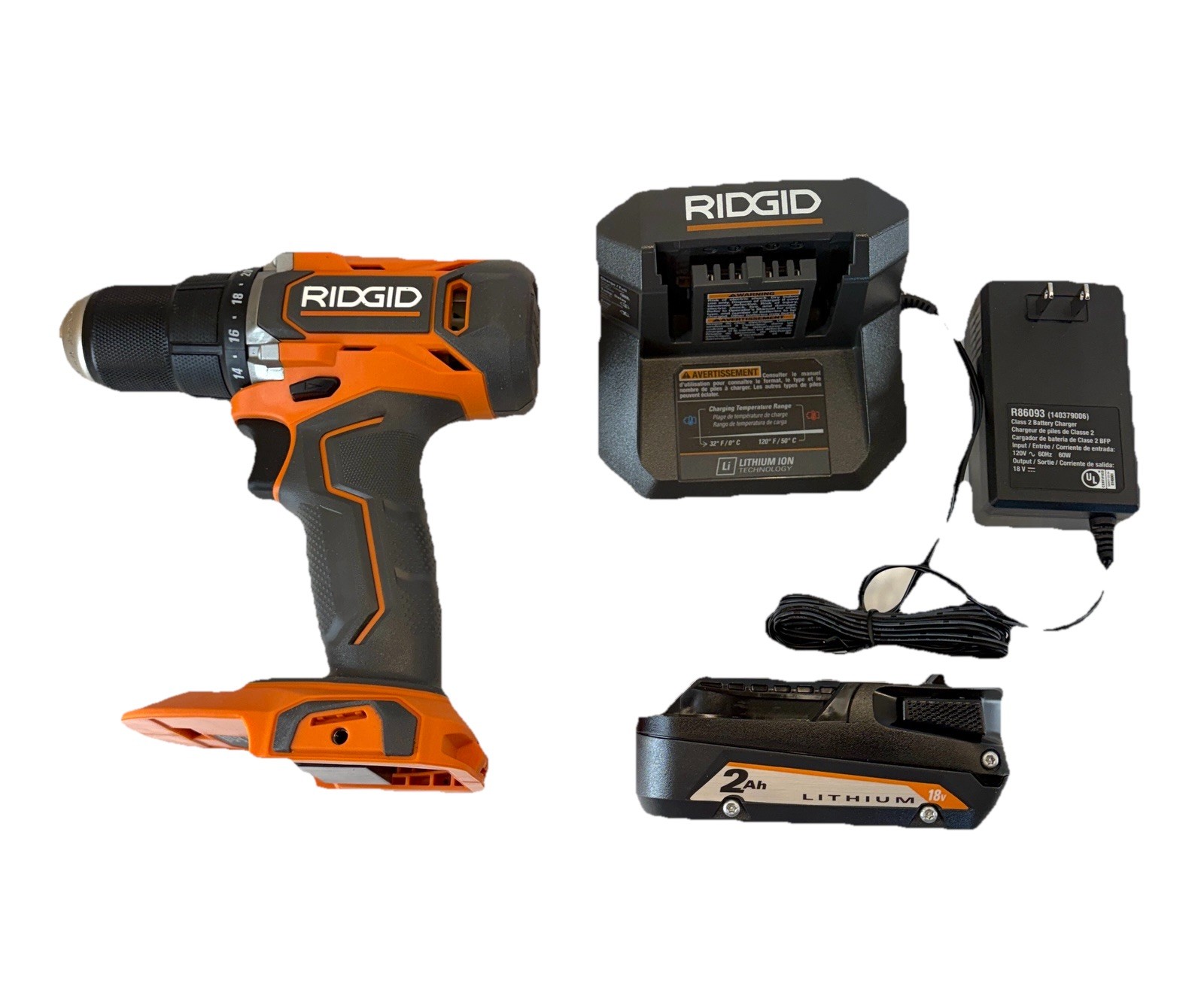 Ridgid 18V Cordless 1/2 in Drill Driver W/ 2 Ah Battery & Charger Model R860010K