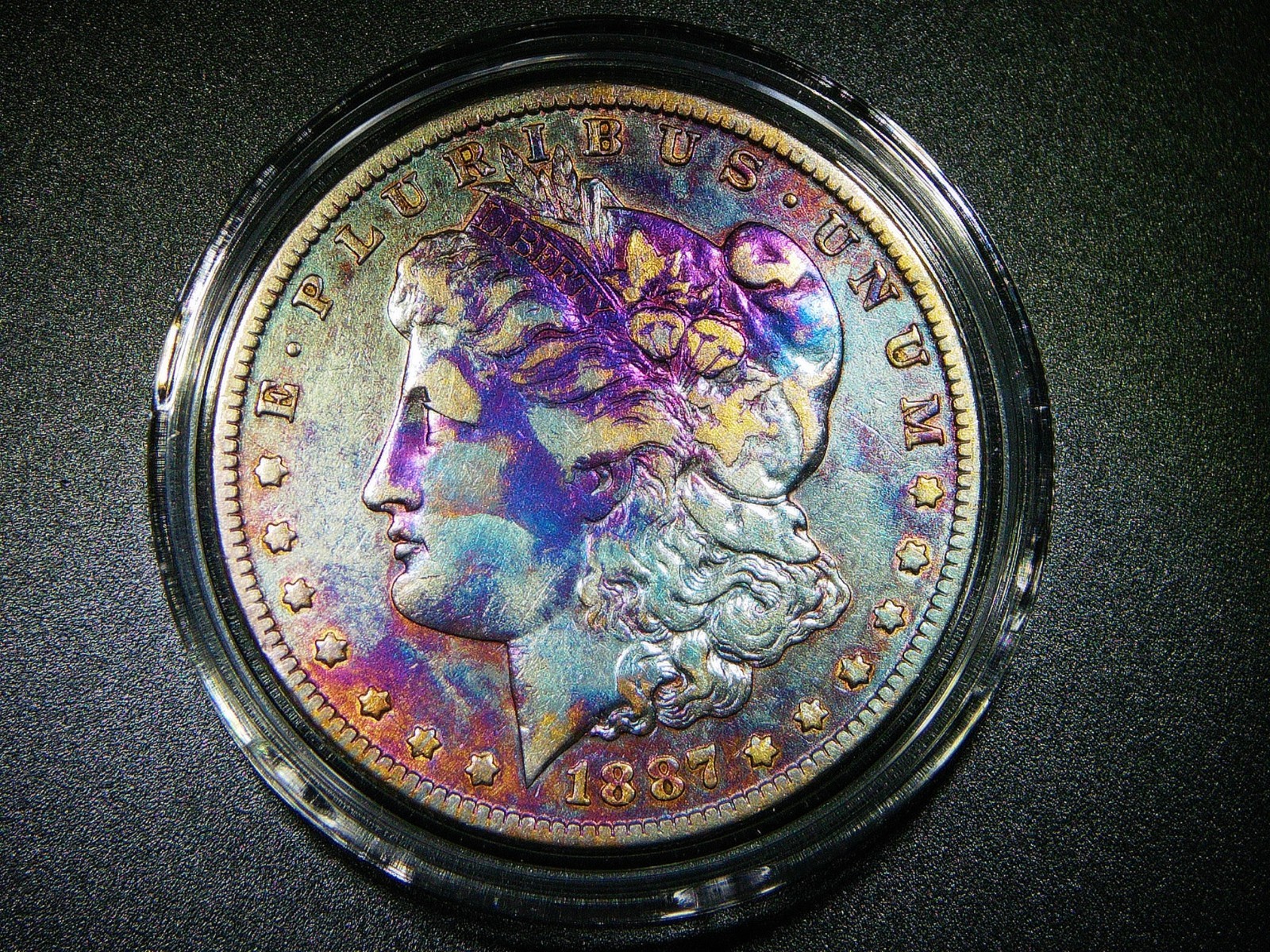 F/VF DETAIL 1887-O MORGAN SILVER DOLLAR BEAUTIFUL TONING COLLECTOR COIN M-2121