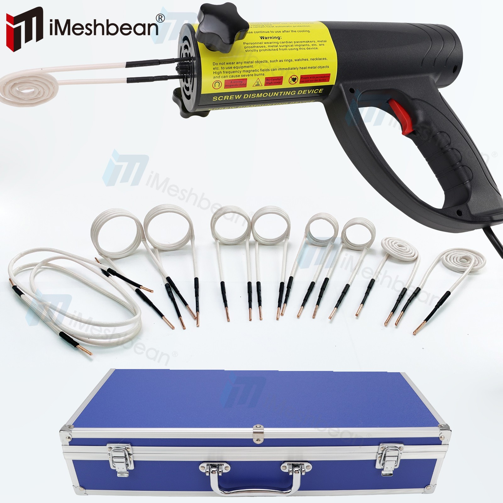 1500W Magnetic Induction Heater Kit No Open Flame Nut Bolt Heat Tool w/10 Coils