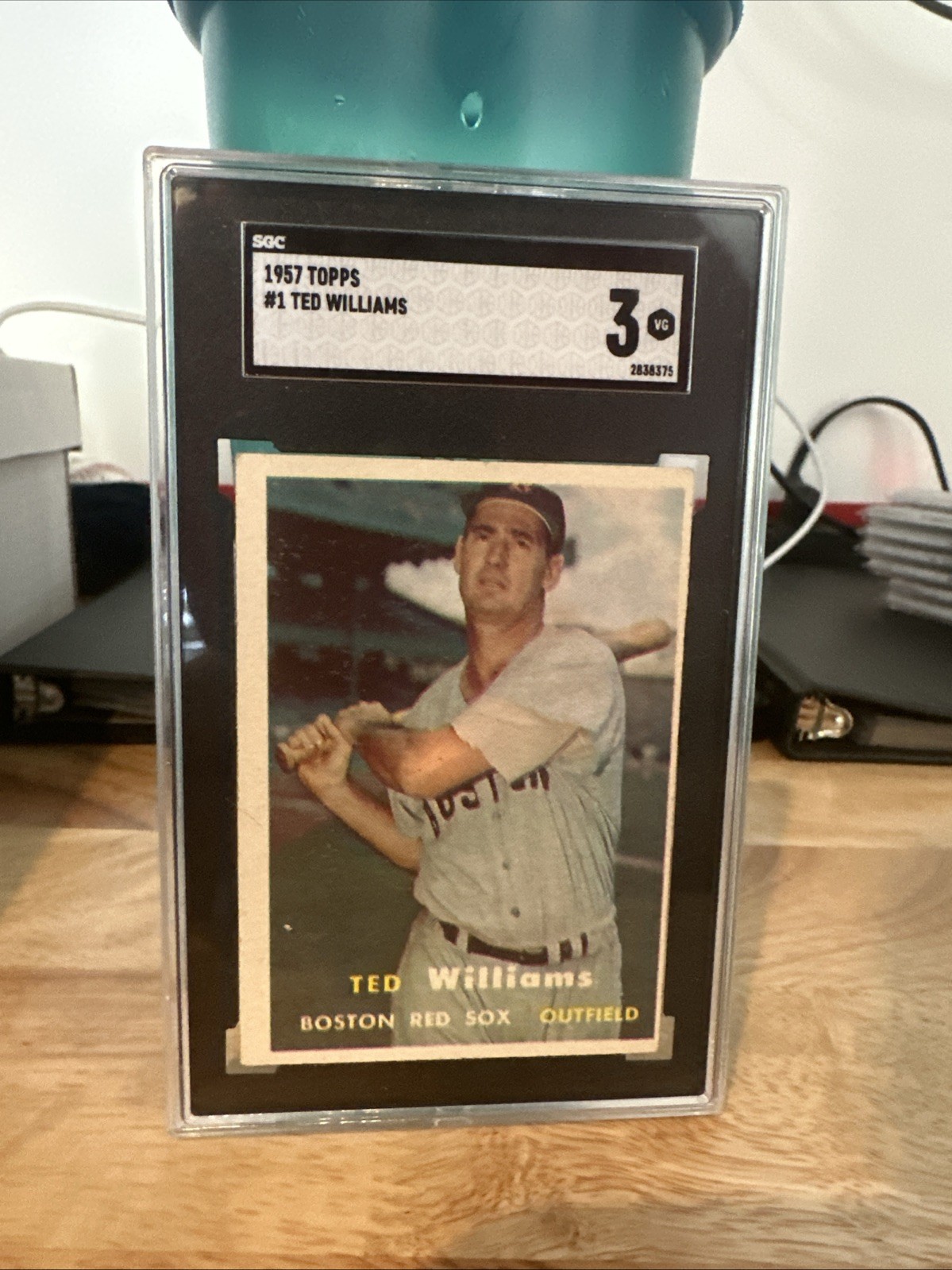 1957 Topps Baseball #1 Ted Williams SGC 3 Boston Red Sox Baseball 1957 Topps Baseball #1 Ted Williams SGC 3 Boston Red Sox Baseball