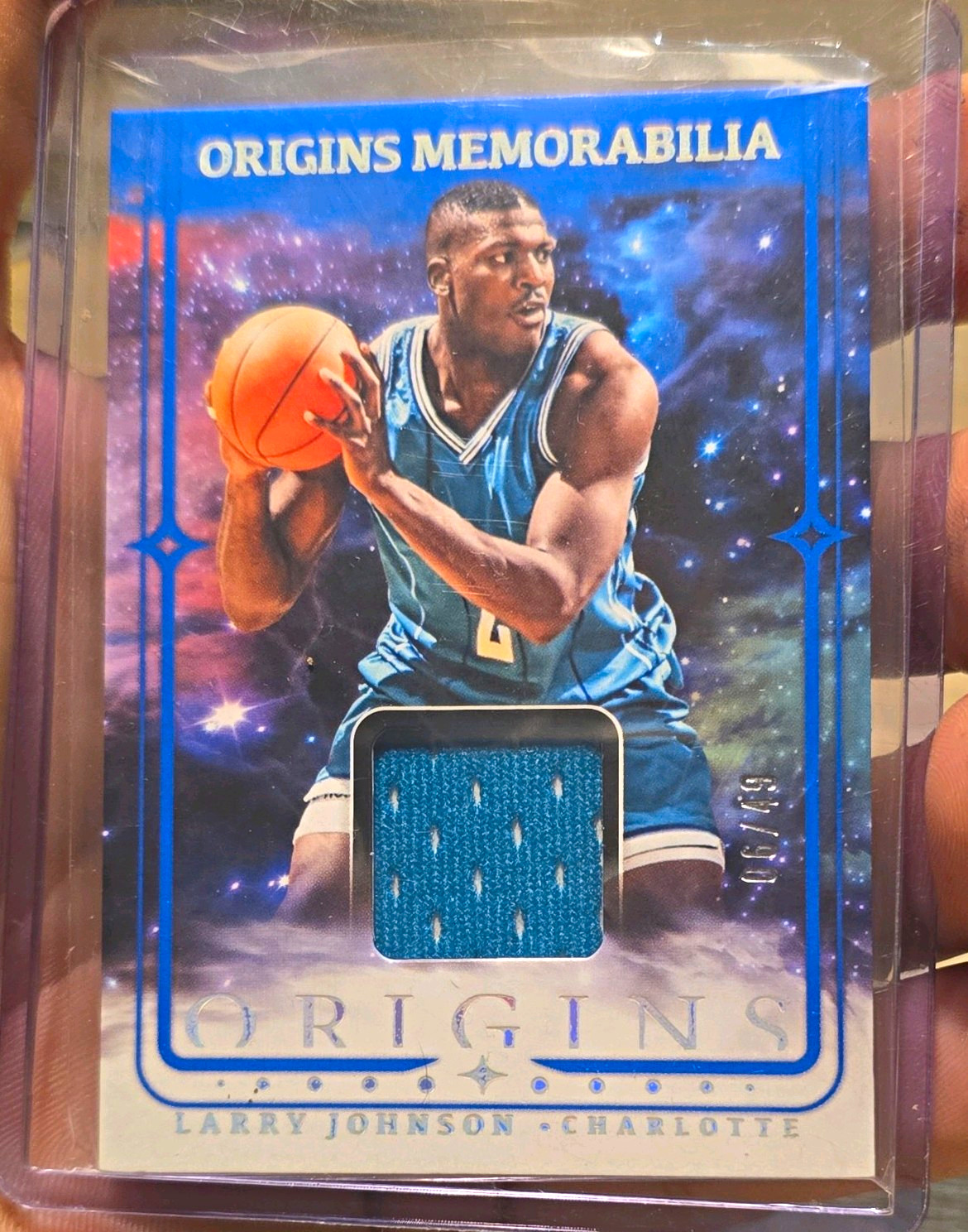 Panini Origins Memorabilia Larry Johnson Charlotte Hornets OM-LJO /49