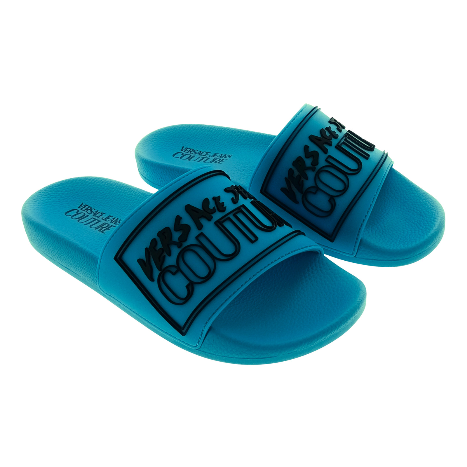 Versace Jeans Couture Bright Blue Signature Pool Slide-