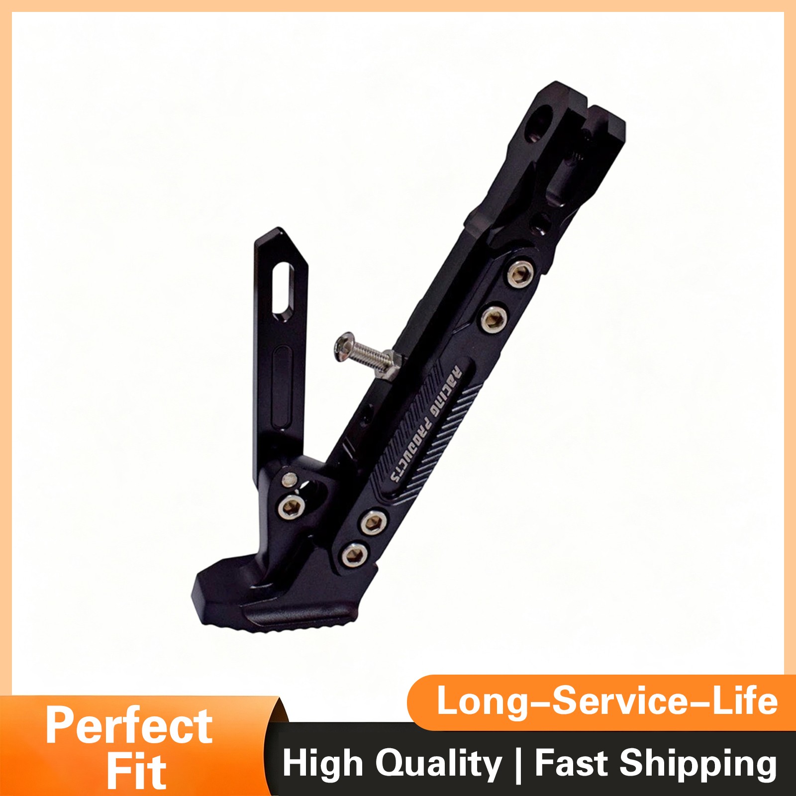 Motorcycle Black CNC Adjustable Metal Side Kickstand Foot Support Bracket Motorcycle Black CNC Adjustable Metal Side Kickstand Foot Support Bracket