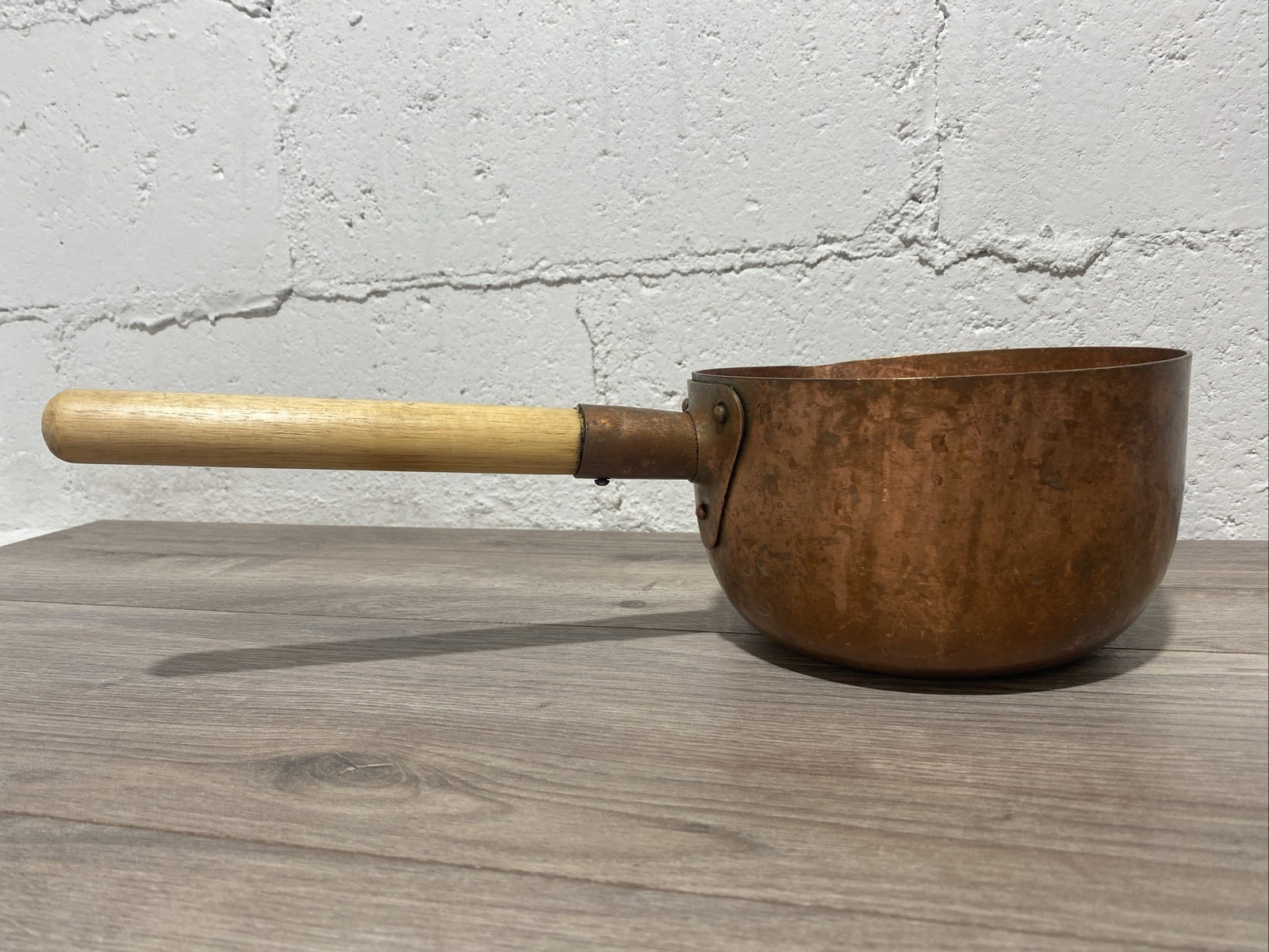 Antique French Winemaker Tool Scoop Copper