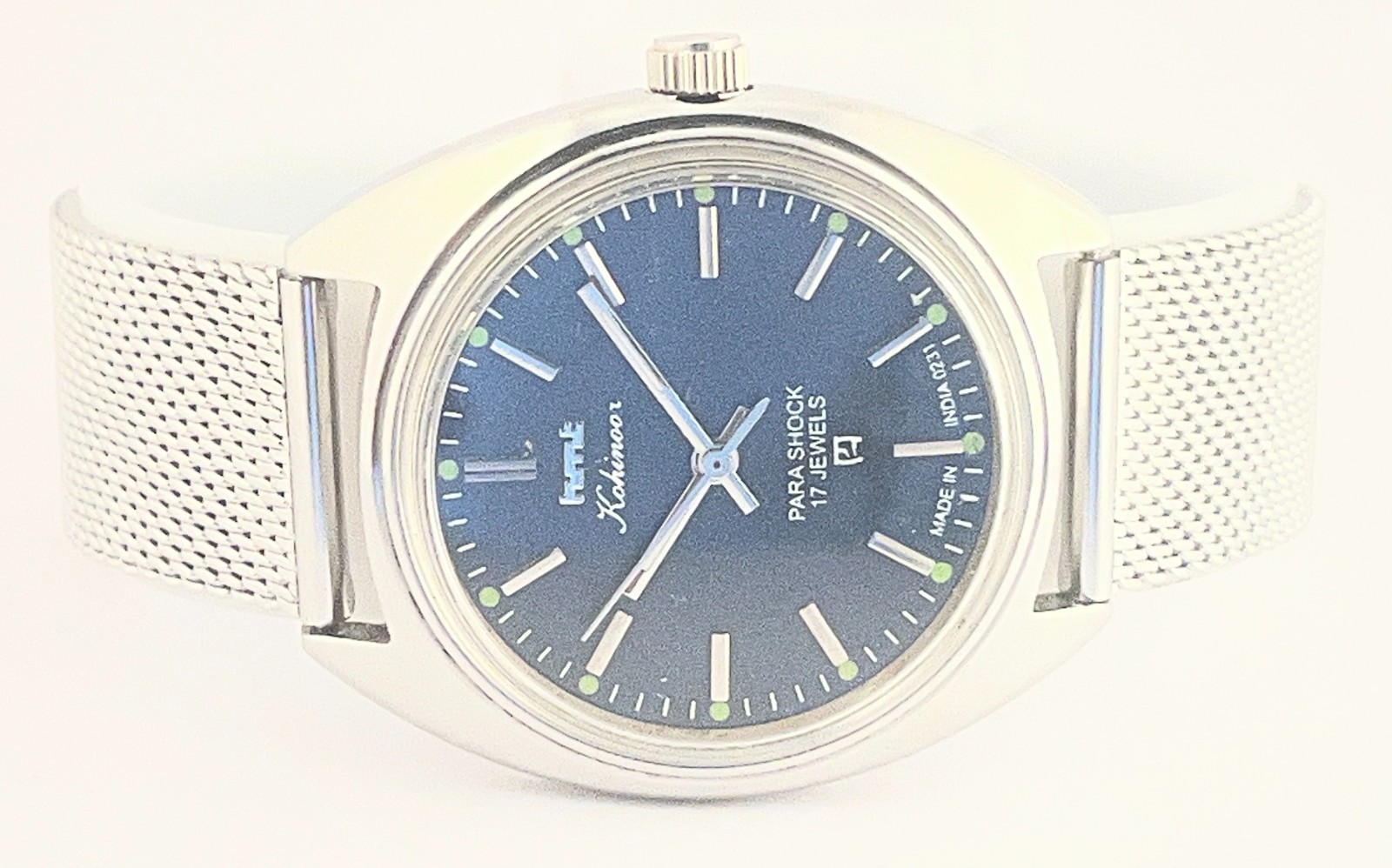 Refurbished HMT Kohinoor HandWinding Blue Dial Analog Men\'s Wrist Watch