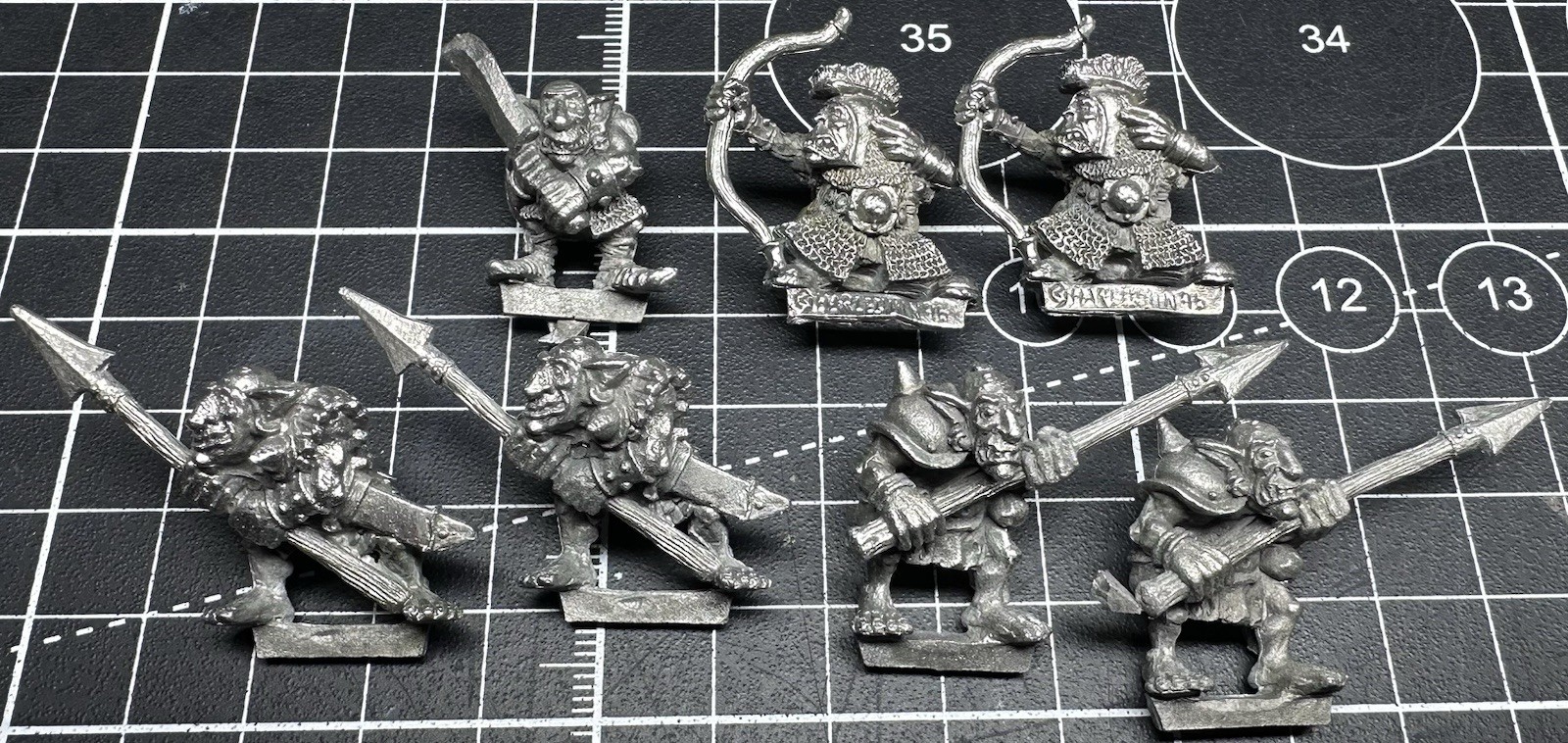 Harlequin Miniatures Kev Adams 1995 Goblin Spikers Spearmen Sword x7 Metal OOP