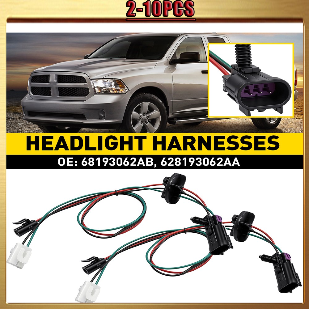 Car Headlight Lamp Wiring Harness Light Wire 68193062AB For Ram 2500 12-18 2-10X