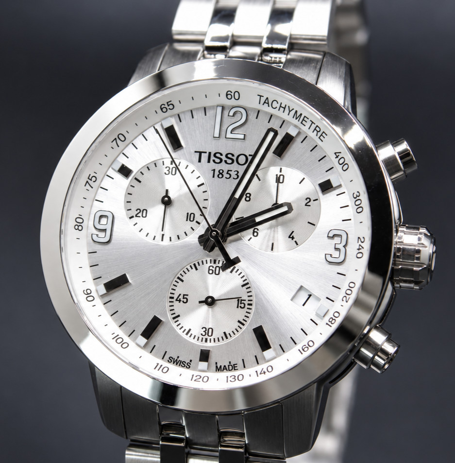 TISSOT PRC 200 42 MM Chronograph Silver Dial Men\'s Watch T055.417.11.037.00