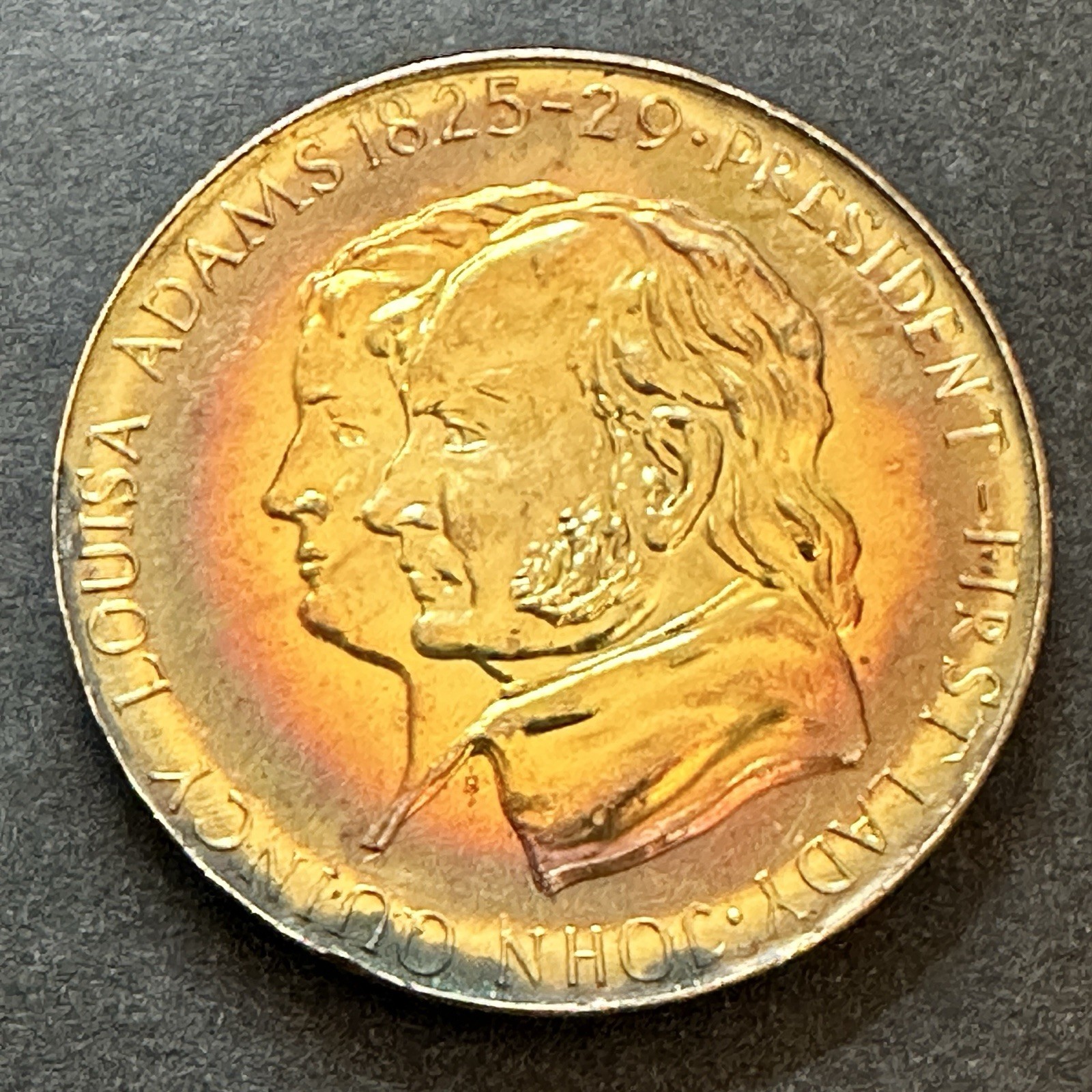 John Quincy Louisa Adams 1825-29 President First Lady Commemorative Medal Token John Quincy Louisa Adams 1825-29 President First Lady Commemorative Medal Token