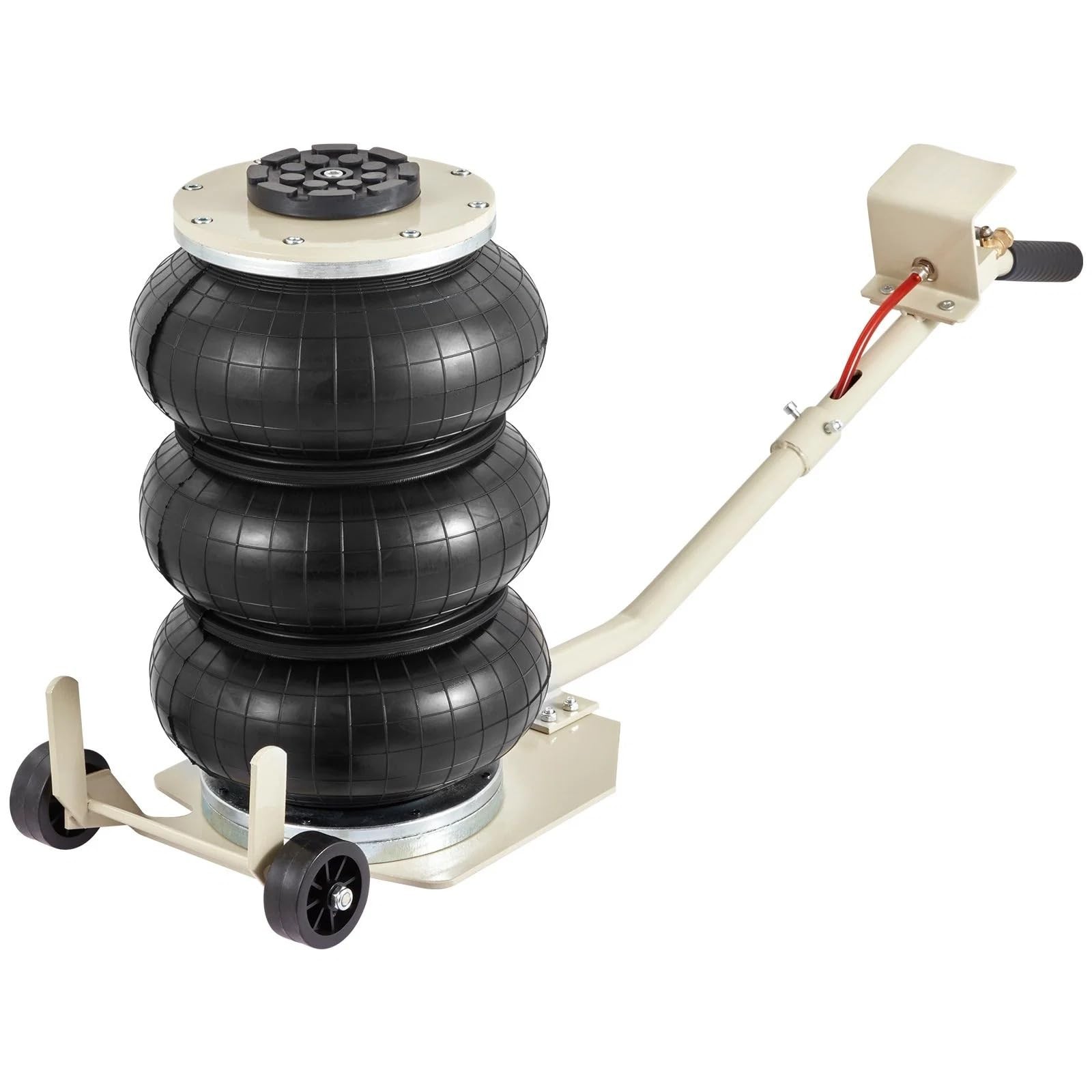 3 Ton 6600 lbs Triple Bag Air Jack 17.7 inch Pneumatic Jack White