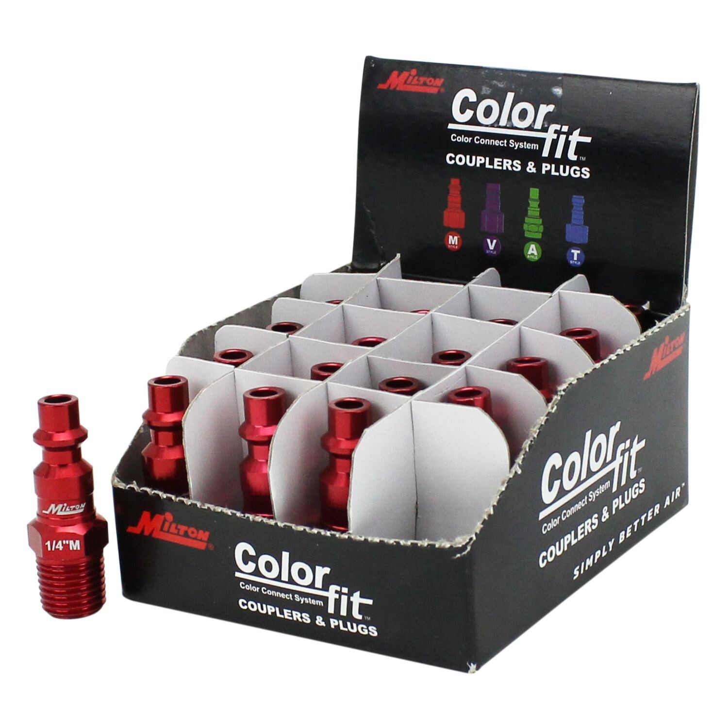 Milton® COLORFIT® Plugs (M-STYLE®, Red) - 1/4\