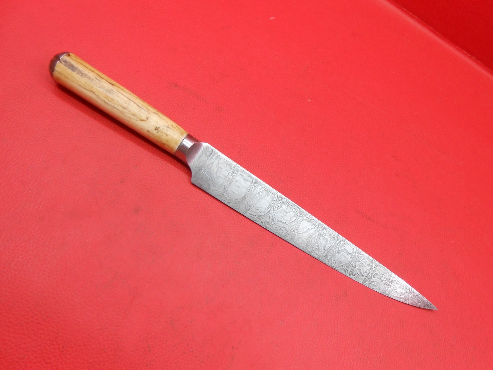 Original Antique Damascus Piece Kard Knife Bone Handle With Sheath W186