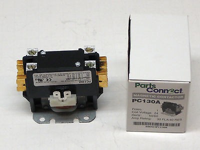 PC130A Single One Pole 30 Amps 24 Volts A/C Contactor
