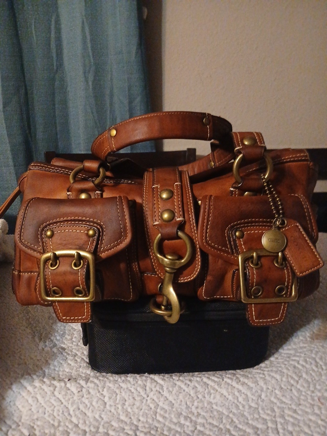 Vtg COACH Mandy Legacy 65th Anniversary Satchel Bag Turnlock Brown Leather Y2K