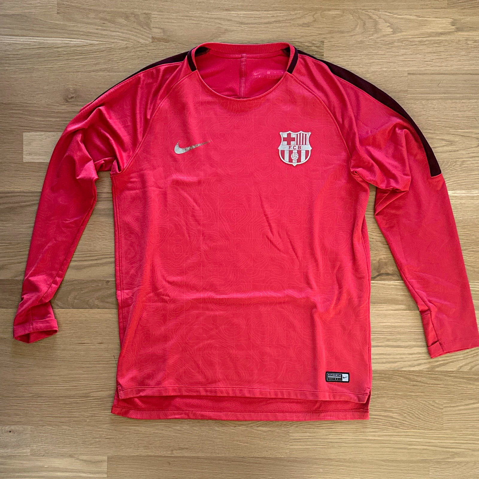 Nike FC Barcelona Long Sleeve Soccer Jersey Red Polyester Size S