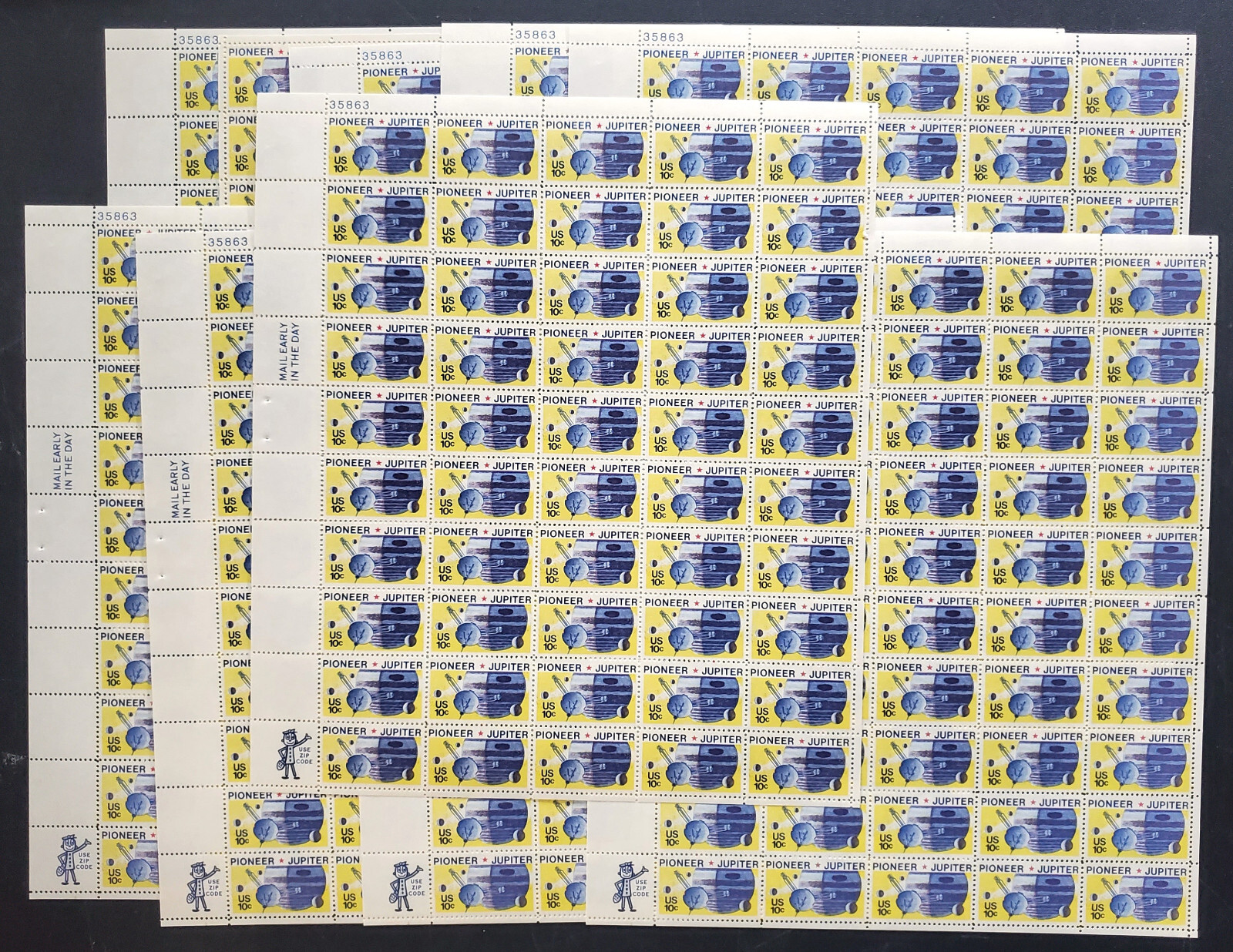 US Stamp #1556 Space Pioneer Jupiter NH VF 10 Sheets of 50 (500pc)