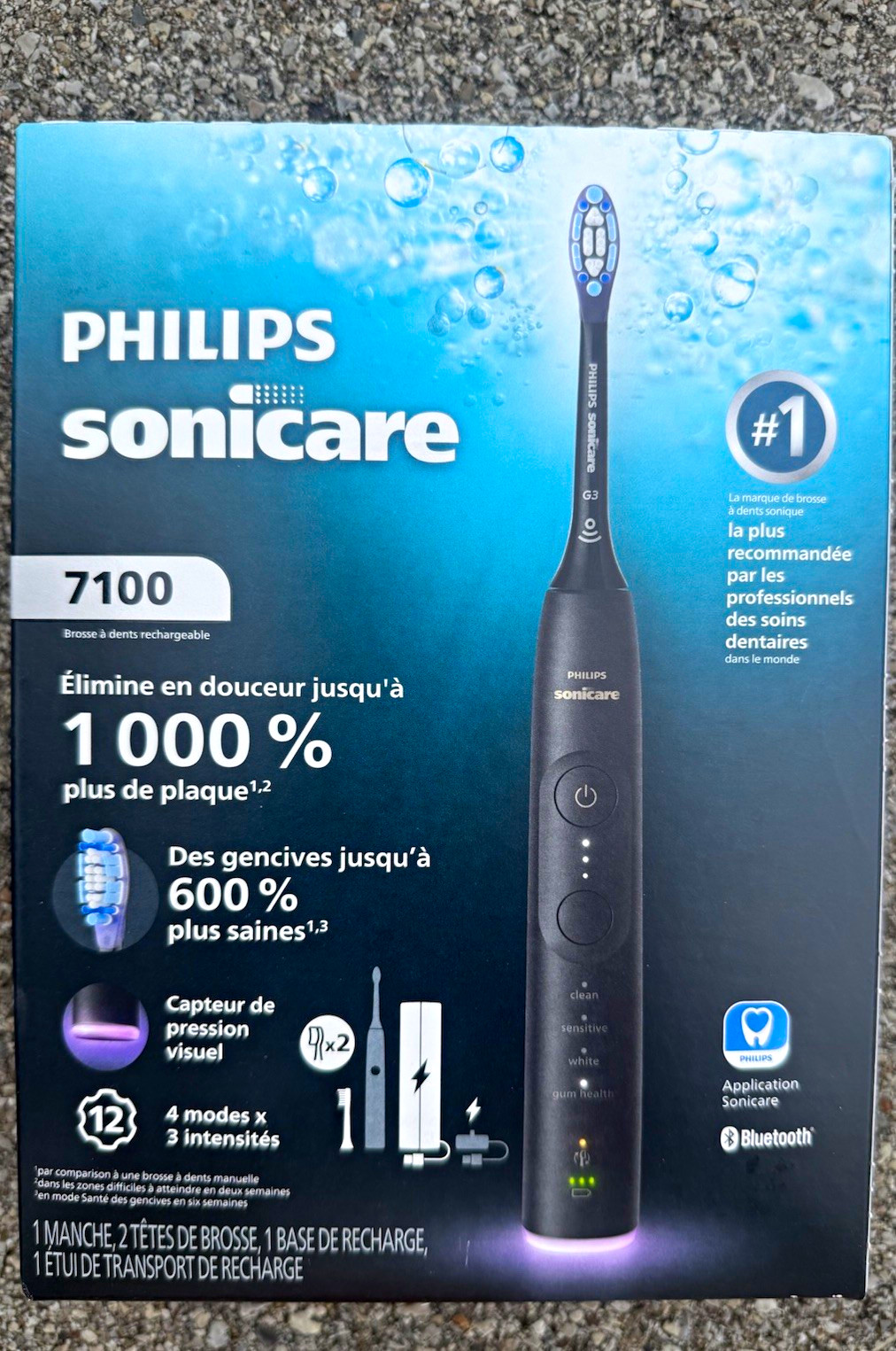Philips Sonicare 7100 Black Sonic Rechargeable Bluetooth Pressure Sensor