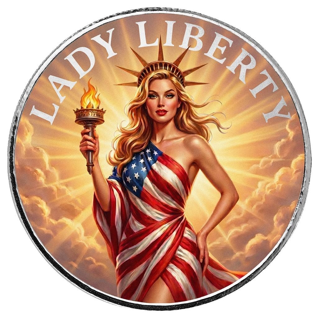 1 oz Silver Round - Lady Liberty Colorized .999 Silver Bullion Round #A659