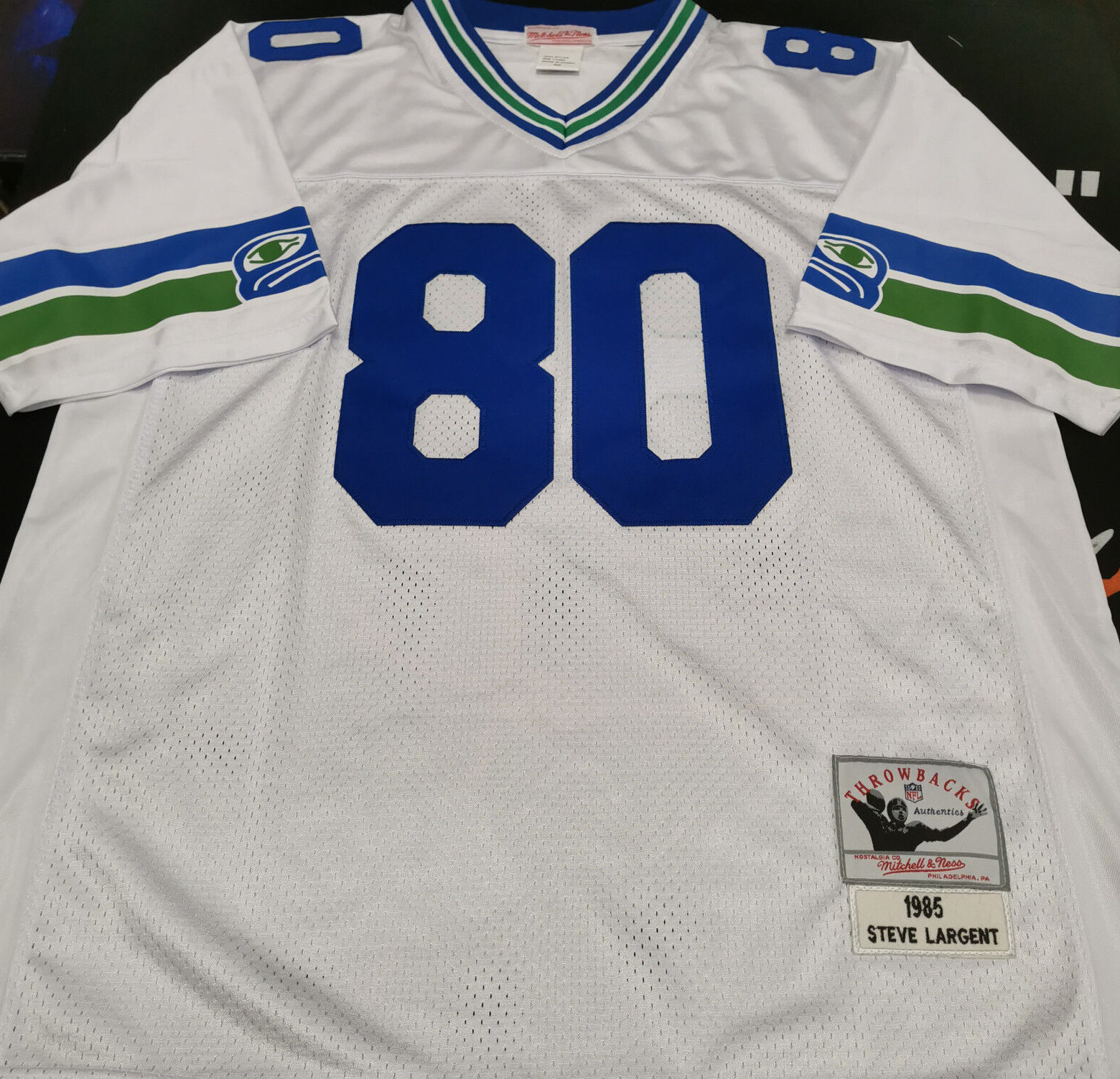 Vintage Steve Largent #80 Seahawks Throwback Stitched Jersey