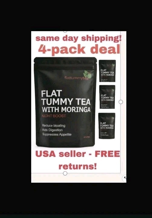 4-Pack 28 Days Flat Tummy Tea ,Slimming Tea with Moringa Leaf Tea Detox tea
