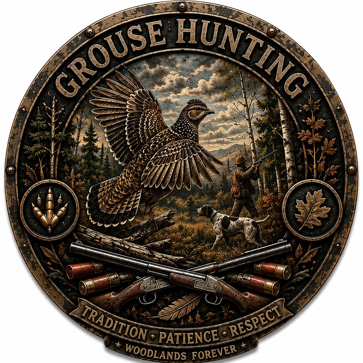 Grouse Hunting Metal Sign Grouse Hunting Metal Sign