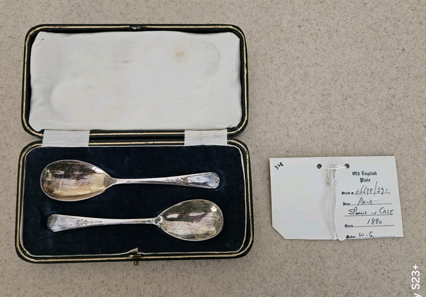 RARE VINTAGE ANTIQUE ART DECO ENGLISH BP BENJAMIN PEMBERTON SILVER SPOON SET BOX