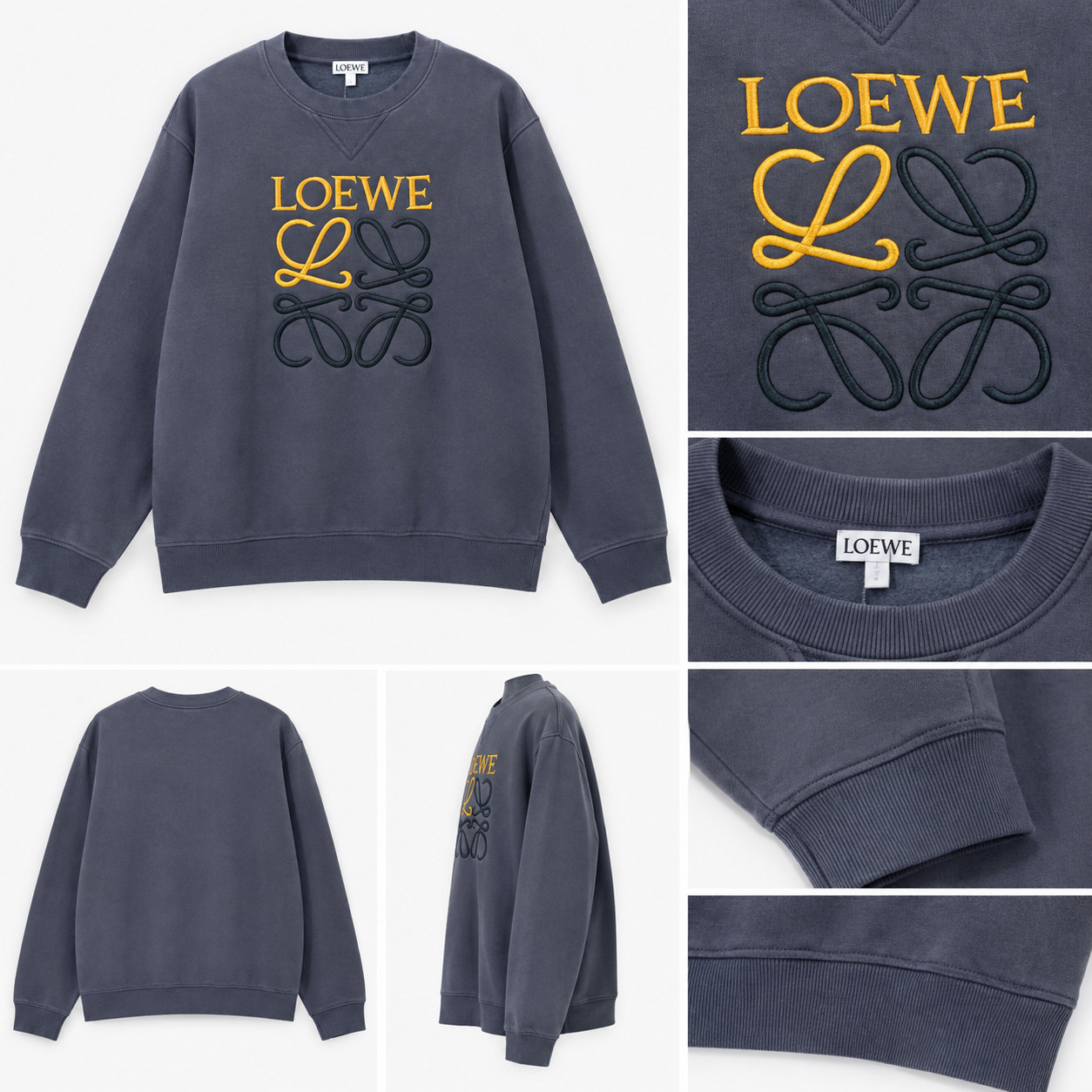 Loewe Anagram sweatshirt featuring a two-tone embroidered logo. RRP