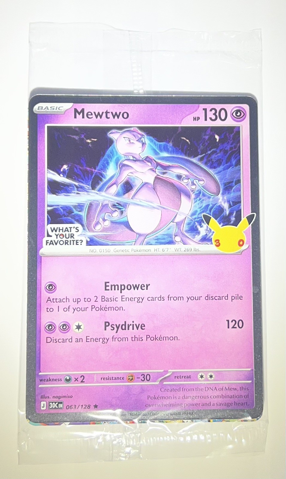Target Mewtwo Pokemon 9/27 Promo  30th Anniversary (Sealed) in hand 