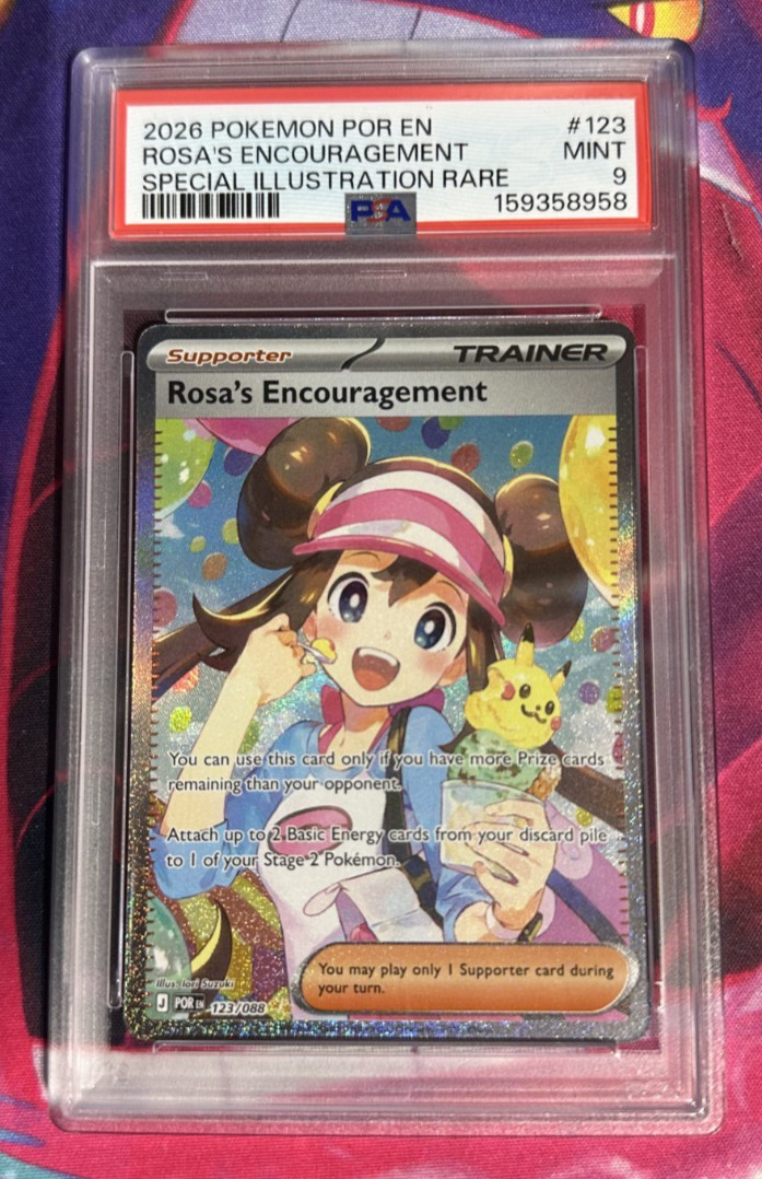 Rosa\'s Encouragement 123/088 Perfect Order English PSA Graded 9 Pokemon Rosa\'s Encouragement 123/088 Perfect Order English PSA Graded 9 Pokemon