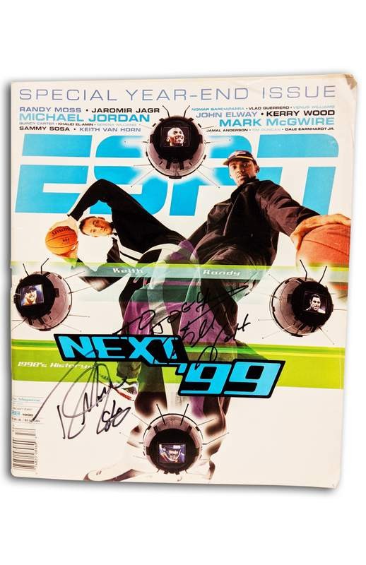 Vikings Randy Moss Nets Keith Van Horn signed ESPN Magazine W/Cert Autographed
