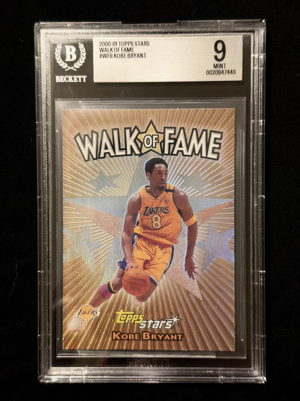 Topps 2000-01 Stars Walk of Fame Insert #WF8 Kobe Bryant Lakers NBA Card
