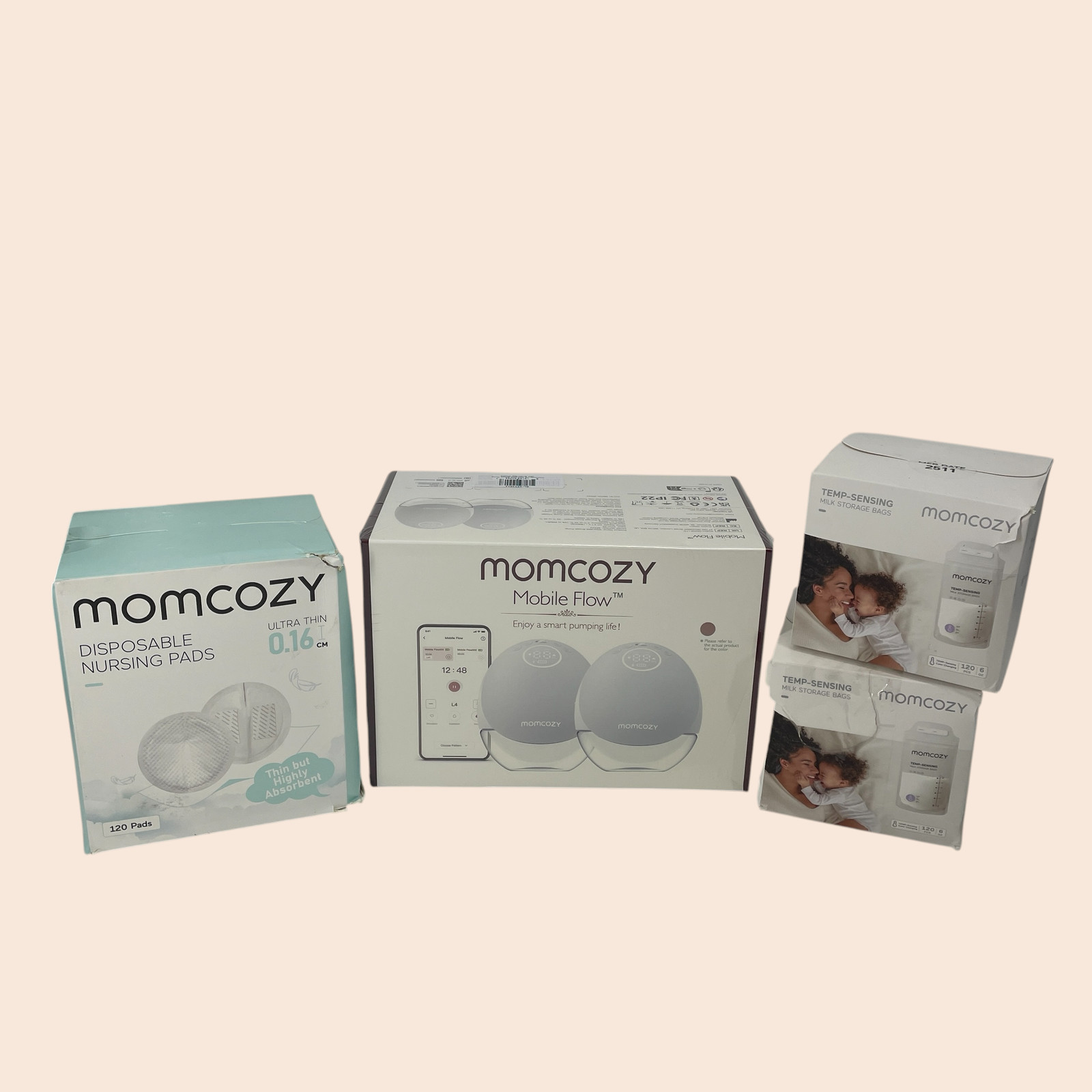 Momcozy Mobile Flow M9 Double Hands-Free Portable Breast Pump BP223 with extras