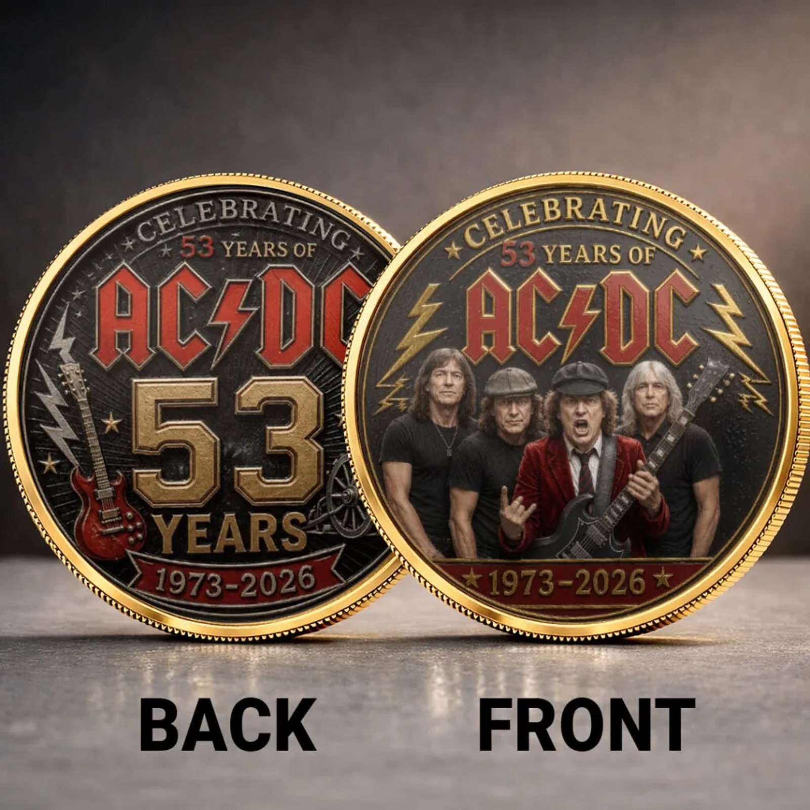 AC/DC 53 Years Anniversary Commemorative Coin