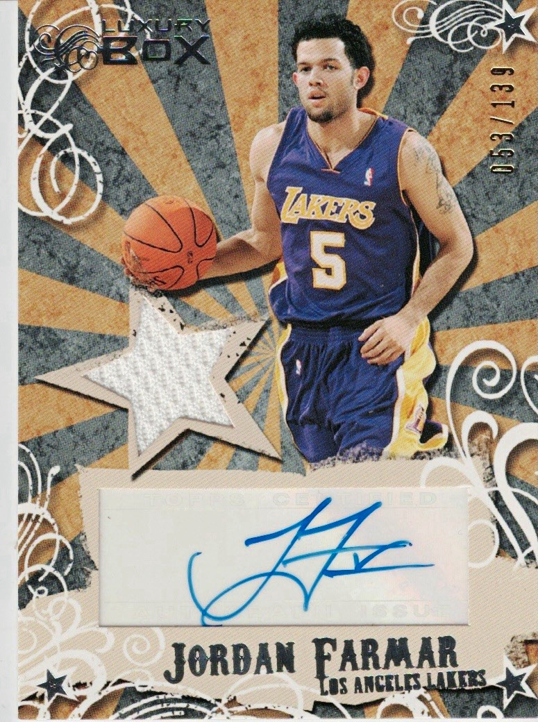 Topps 2006-07 Luxury Box Mezzanine Auto Relic RC Jordan Farmar MAR-JF /139