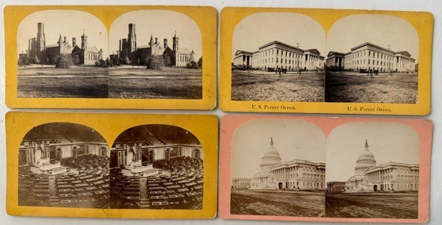 4 Antique 1860s Bell & Bro Washington DC Stereoviews Capitol Smithsonian