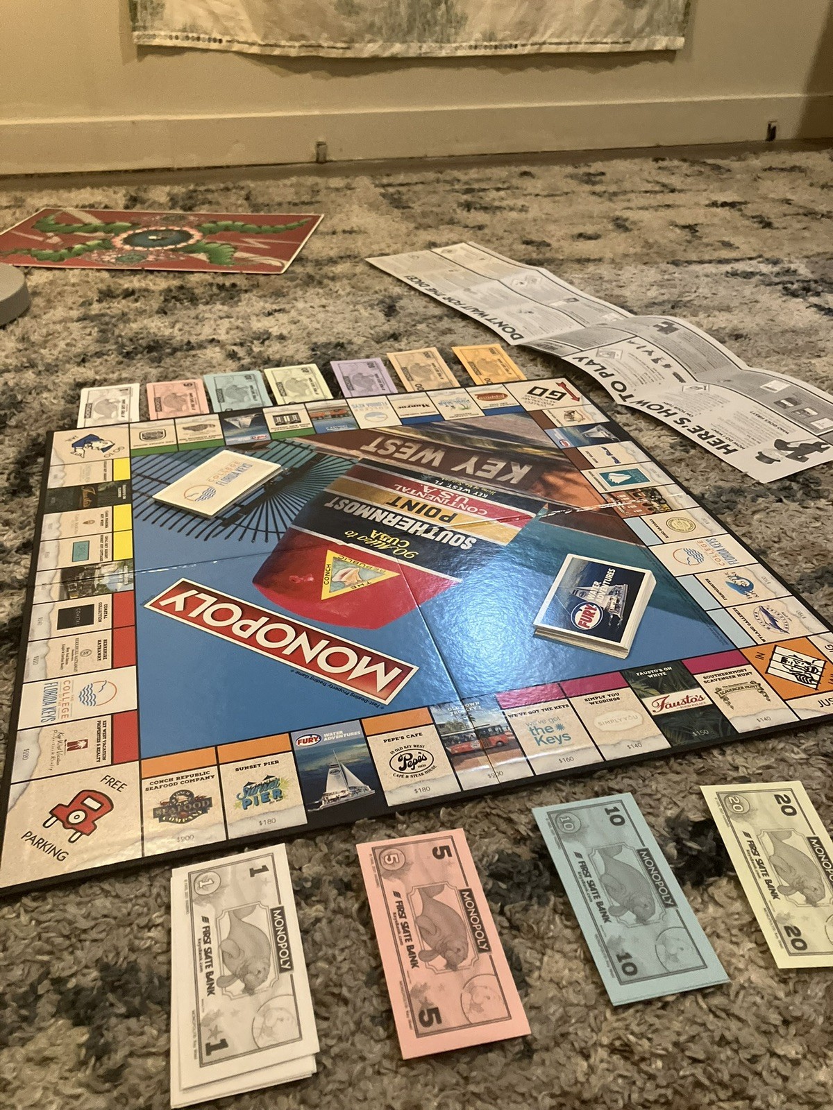 SEALED Pieces Monopoly Key West Florida Board Game with Key West Locations SEALED Pieces Monopoly Key West Florida Board Game with Key West Locations