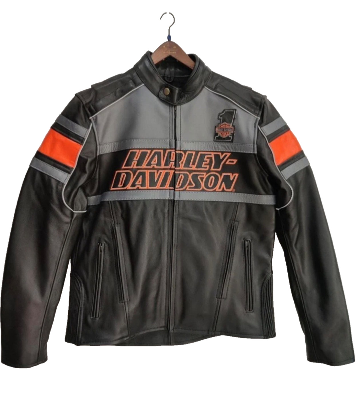 Harley Davidson Men's Black Motorcycle Biker Jacket Real Cowhide Leather Jacket Harley Davidson Men's Black Motorcycle Biker Jacket Real Cowhide Leather Jacket