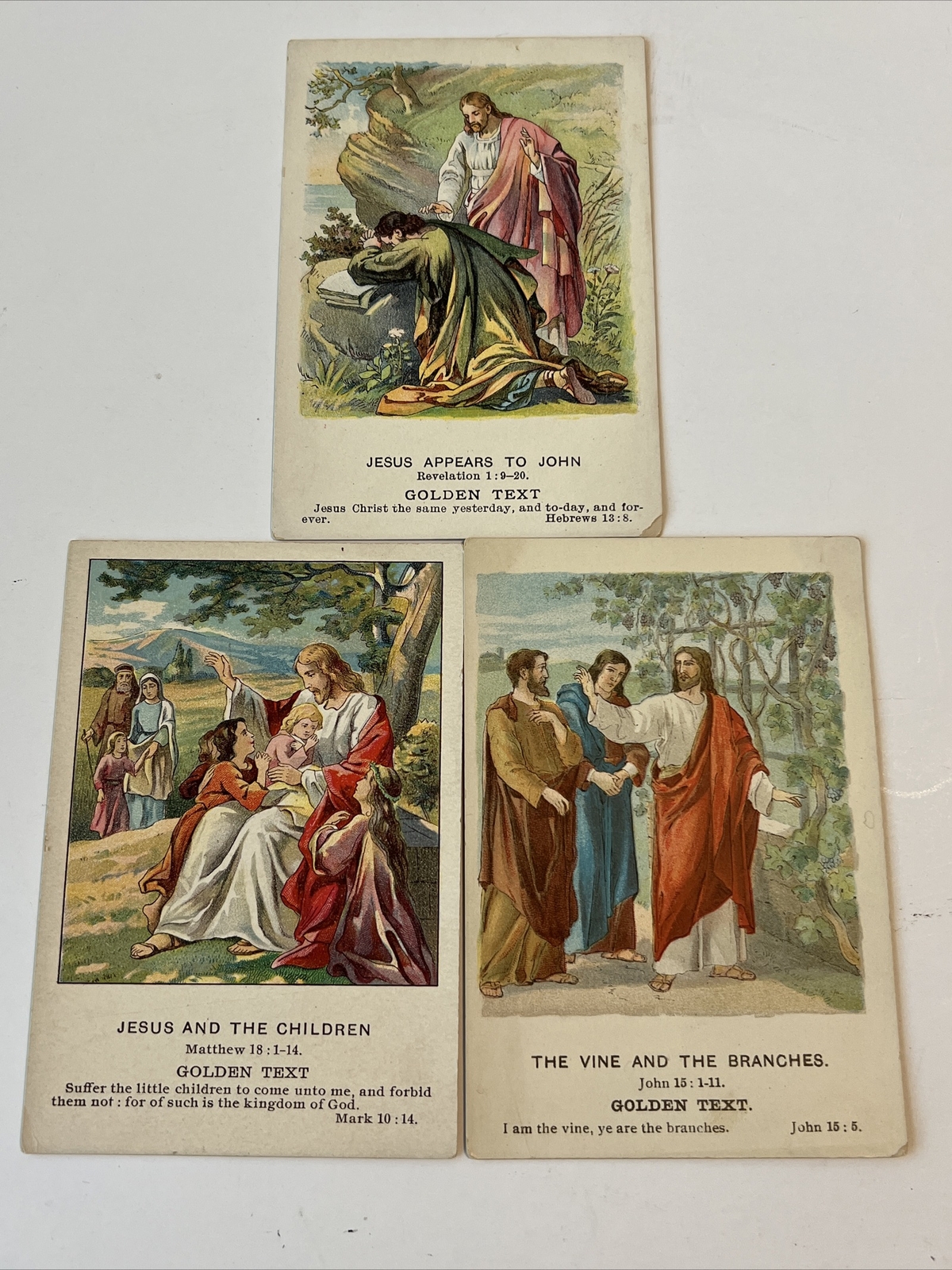 Vintage 1899,1900,1901 Westminster lessons cards Christ providence Lithograph co