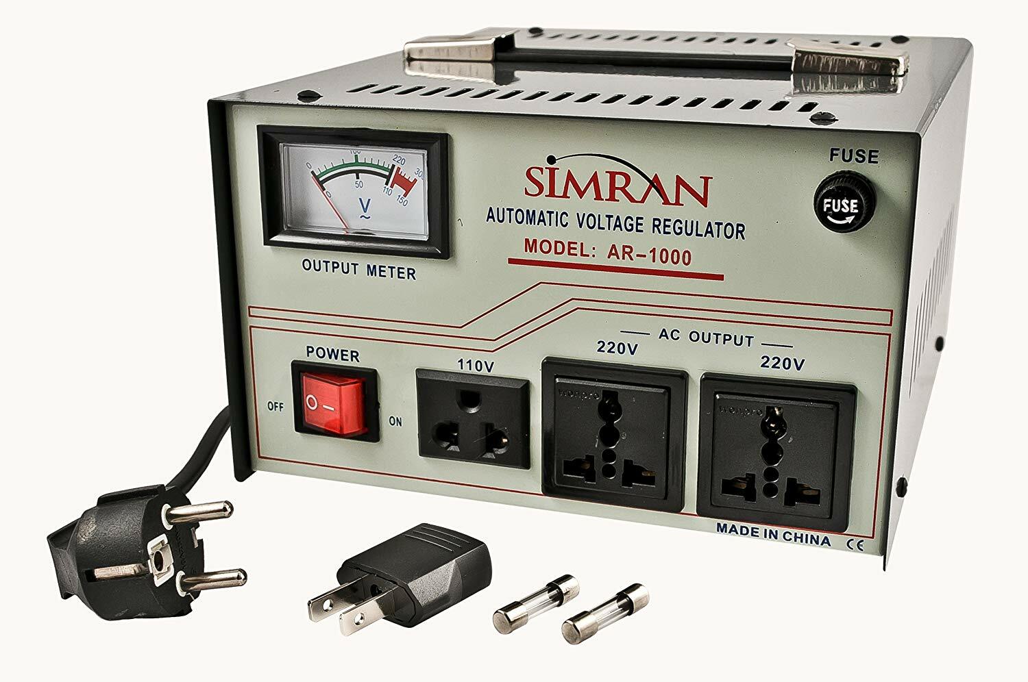 Simran AR-1000 Voltage Converter Transformer With Stabilizer 220V 110V 1000W Simran AR-1000 Voltage Converter Transformer With Stabilizer 220V 110V 1000W