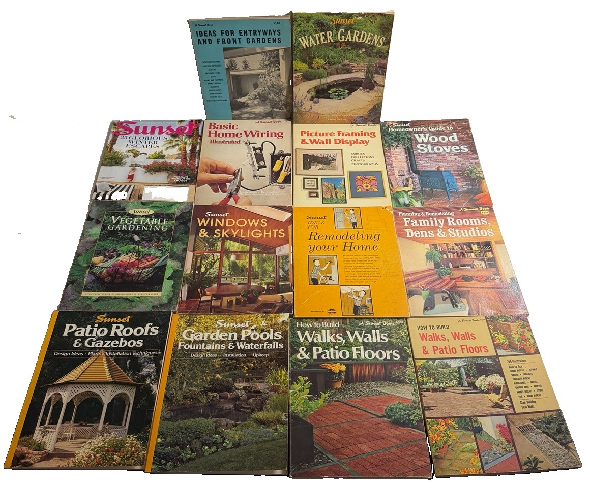 Sunset Home Improvement & Gardening Vintage Book Lot of 14