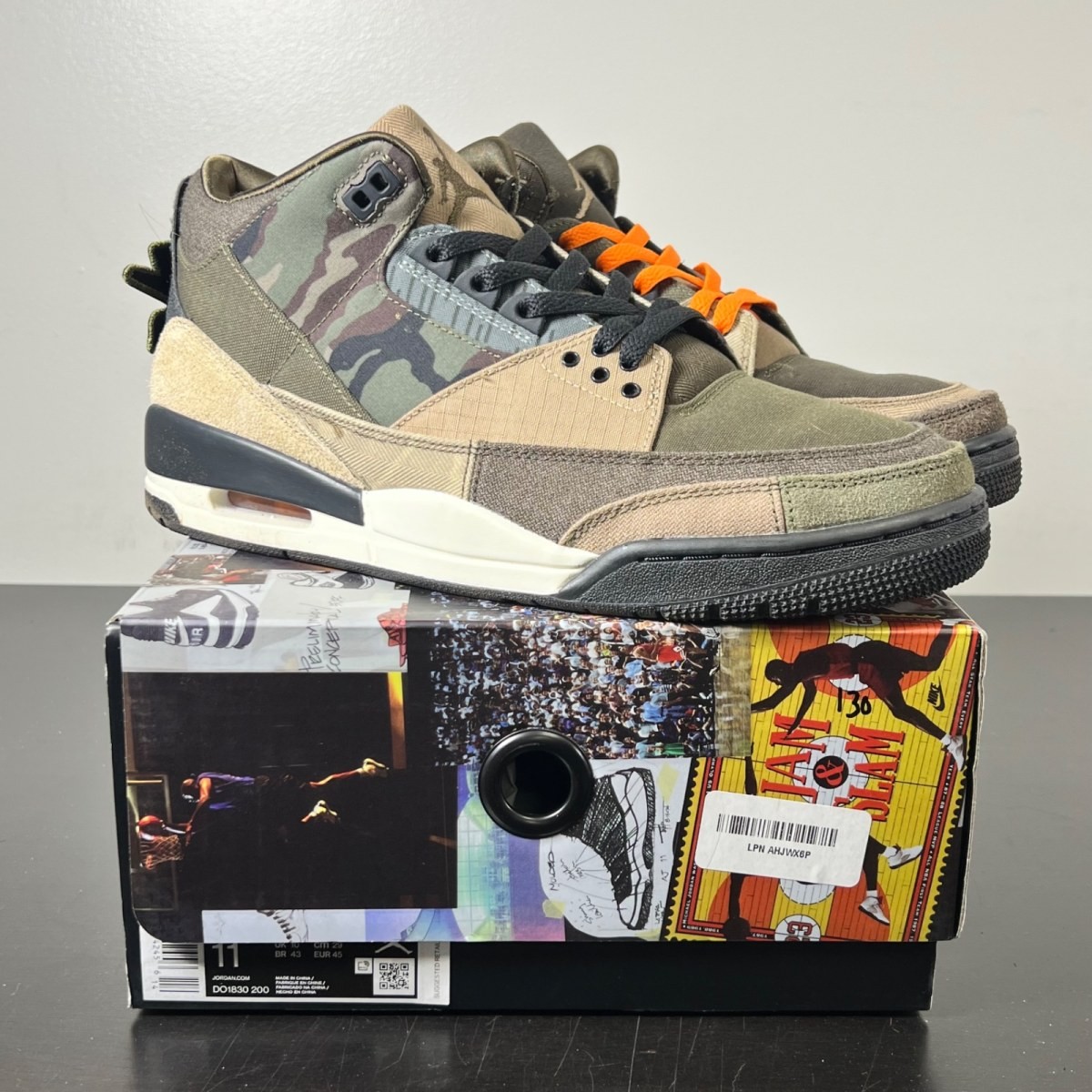 Jordan 3 Retro Patchwork Camo 11 (Lightly Worn Pre-Owned)JordanDark Haze Size 11 Jordan 3 Retro Patchwork Camo 11 (Lightly Worn Pre-Owned)JordanDark Haze Size 11
