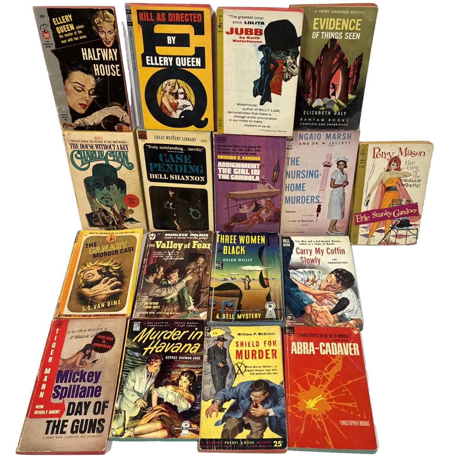 Lot of 17 VTG 1950s-1960’s Paperback Mystery Novels, Perry Mason, Ellery Queen…