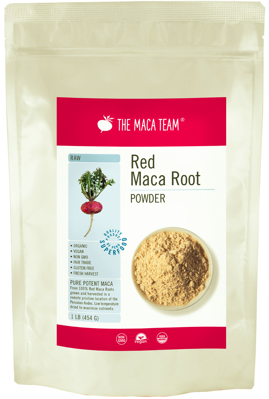 Raw Organic Red Maca Powder - Fresh Harvest From Peru - 1 lb 50 servings Raw Organic Red Maca Powder - Fresh Harvest From Peru - 1 lb 50 servings